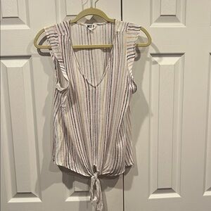 West K brandStriped Sleeveless Tie-Front Top